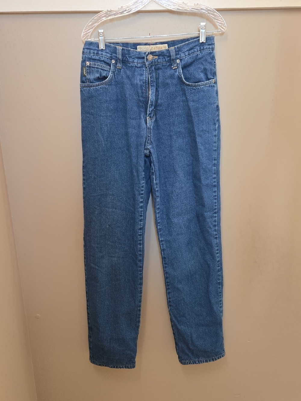 Cabela's Casuals Denim Jeans with Burgundy Snowflake Flannel Lining